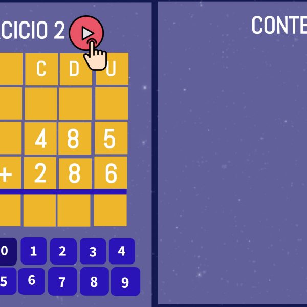 Adiciones con reserva práctica con apoyo en conteo